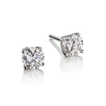 0.63 Carat Total Weight Round Brilliant Cut Diamond Stud Earrings