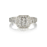 1.01 Carat GIA Radiant Cut Diamond Halo-Set Platinum Engagement Ring