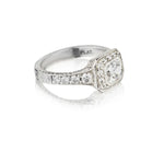 1.01 Carat GIA Radiant Cut Diamond Halo-Set Platinum Engagement Ring