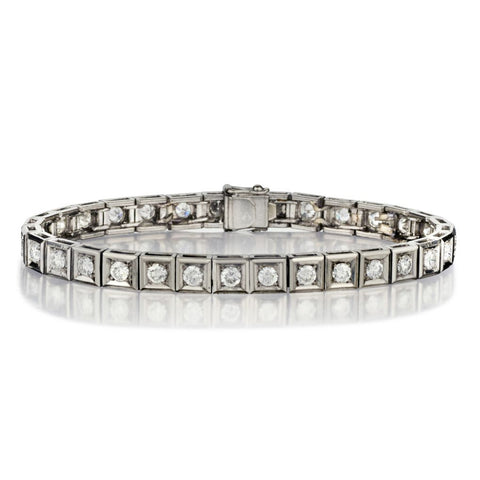 4.00 Carat Total Weight Round Brilliant Cut Diamond Bracelet