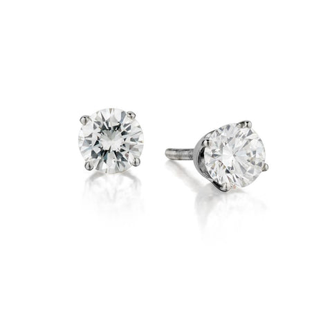 14kt White Gold Diamond Studs earrings.  2 x 1.10ct Tw