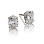 1.85 Carat Total Weight Oval-Cut Diamond WG Stud Earrings