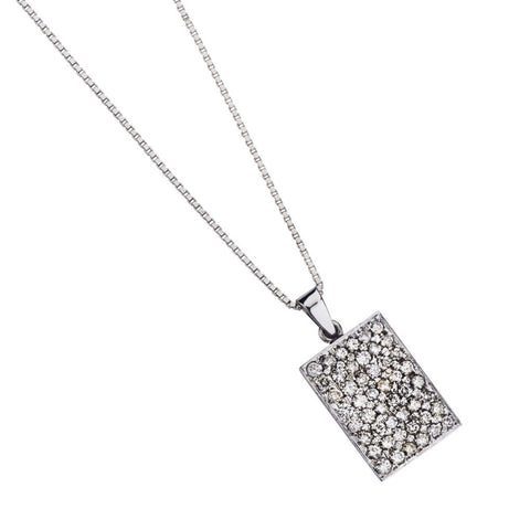 3.50 Carat Round Brilliant Cut Diamond Dog Tag Pendant