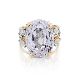 20.00 Carat Kunzite And Diamond Handmade Dress Ring