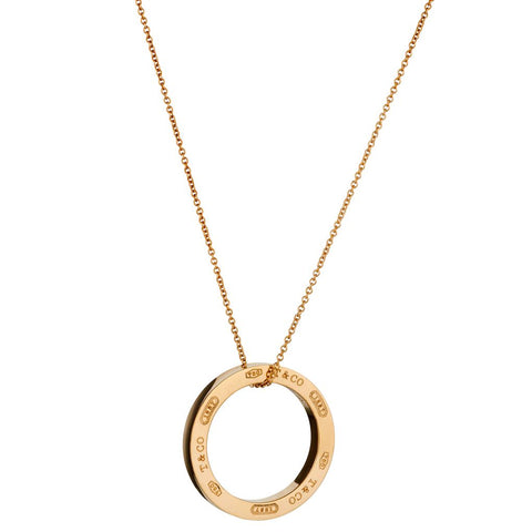 Tiffany & CO Circle 1837 Pendant in  18kt Yellow Gold.