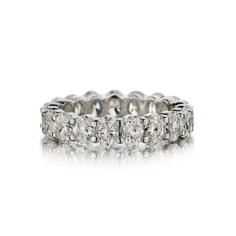 4.40 Carat Total Oval-Shaped Diamond White Gold Eternity Band