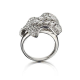 4.00CTW Round Brilliant Cut And Marquise Cut Diamond Leaf Ring