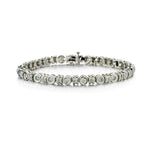 2.00 Carat Total Bezel-Set Round Brilliant Cut Diamond Tennis Bracelet