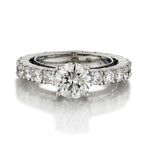 1.10 Carat Round Brilliant Cut Diamond 14KT WG Band