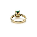 1.65 Carat Green Emerald and Diamond Ring