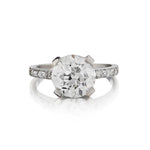 3.46 Carat Old-European Cut Diamond Edwardian-Era Platinum Ring