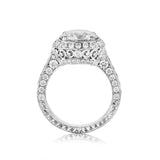 Jack Kelege 3.22 Carat Round Brilliant Cut Platinum Halo-Set Ring