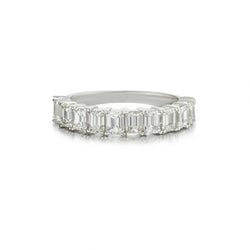 2.00 Carat Total Emerald Cut Diamond Half-Way Band