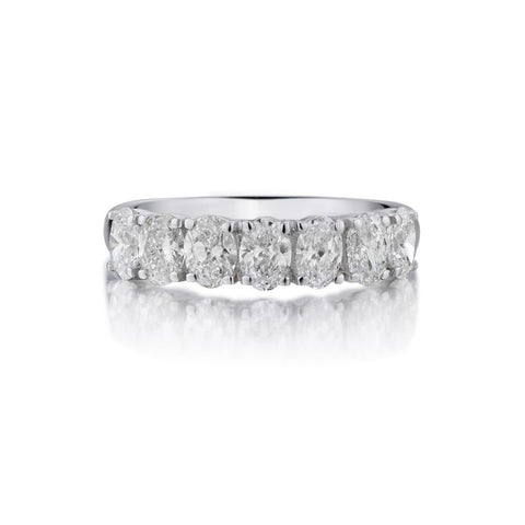 1.40 Carat Total Oval-Cut Diamond White Gold Band