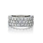 3.00 Carat Total Round Brilliant Cut Diamond Three-Row Band