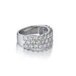 3.00 Carat Total Round Brilliant Cut Diamond Three-Row Band