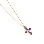 Victorian-Era 14KT Rose Gold Amethyst Cross Pendant Necklace