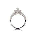 0.75 Carat Natural Marquise Cut Diamond Halo-Set White Gold Ring