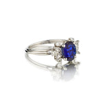 2.50 Carat Sapphire And Diamond Platinum Mid-Century Ring