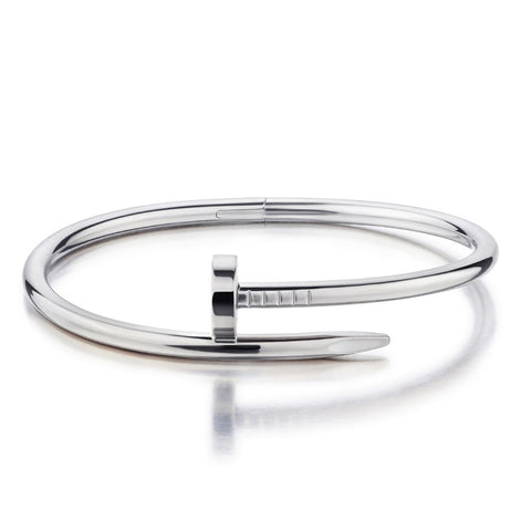 Cartier 18KT White Gold Classic  Juste Un Clou Bracelet Size 17