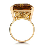 Retro 18KT Rose Gold Large Rectangular Topaz Cocktail Ring