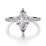 1.45 Carat Natural Marquise Cut Diamond 18KT White Gold Diamond Band Ring