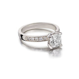 0.92 Natural Cushion Cut Diamond 18KT White Gold Ring