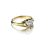 1.10 Carat Old-Mine Cut Diamond Yellow Gold Ring