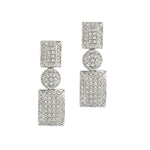 Micro-Pave Round Brilliant Cut Diamond White Gold Earrings