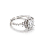 1.75 Carat Cushion-Cut Diamond Halo-Set Ring