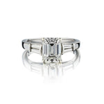 2.80 Carat Emerald Cut Diamond Platinum Engagement Ring