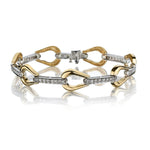 14KT White And Yellow Gold Horsebit Diamond Bracfelet