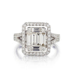 1.50 Carat Total Weight Baguette And Round Briliant Cut Illusion Ring