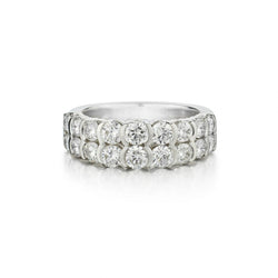 2.00 Carat Total Round Brilliant Cut Diamond 2-Row Band