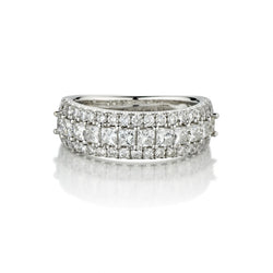 1.50 Carat Total Round Brilliant And Princess Cut Diamond Band