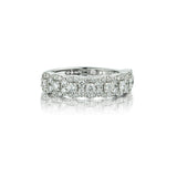 0.95 Carat Round Brilliant Cut Diamond Floral Half-way Around Band