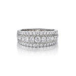 1.35 Carat Total Round Brilliant Cut Diamond Three Row Band