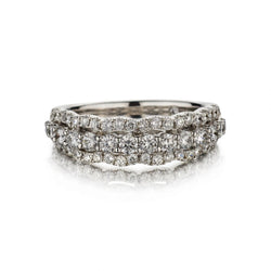 1.20 Carat Total Weight Half-Way Around Round Brilliant Cut Diamond Ring