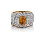 18KT Yellow And White Gold Yellow Sapphire And Diamond Ring