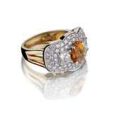 18KT Yellow And White Gold Yellow Sapphire And Diamond Ring