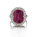 5.50 Carat Pink Tourmaline & Halo Diamond Cocktail Platinum Ring