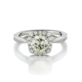 1.16 Carat Round Brilliant Cut Diamond Halo-Set Engagement Ring