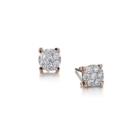 0.40 Carat Total Weight Diamond Cluster Stud Earrings