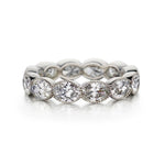 3.85 Carat Total Oval-Cut Diamond White Gold Eternity Band