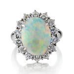 MAGNIFICENT Opal & Diamond Platinum Ring