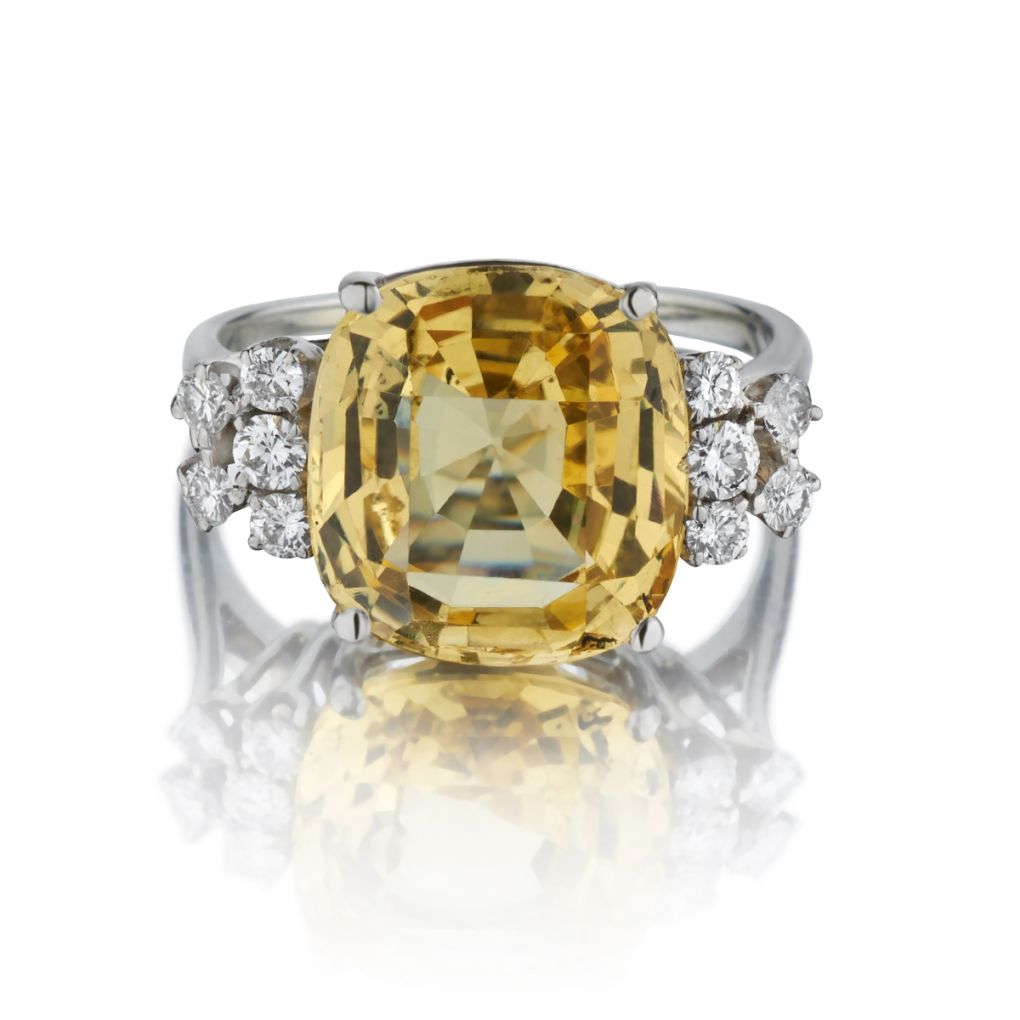 Natural yellow sale sapphire ring