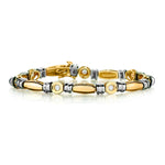 Ladies 18kt Yellow and White Gold Diamond Bracelet. 0.70 Tcw.