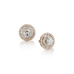 2.50 Carat Total Weight Round Brilliant Cut Diamond Halo Studs