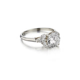 1.60 Carat Round Brilliant Cut Diamond WG Engagement Ring