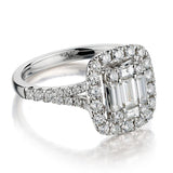 1.10ct  Baguette And Round Brilliant Cut Diamond Illusion Ring